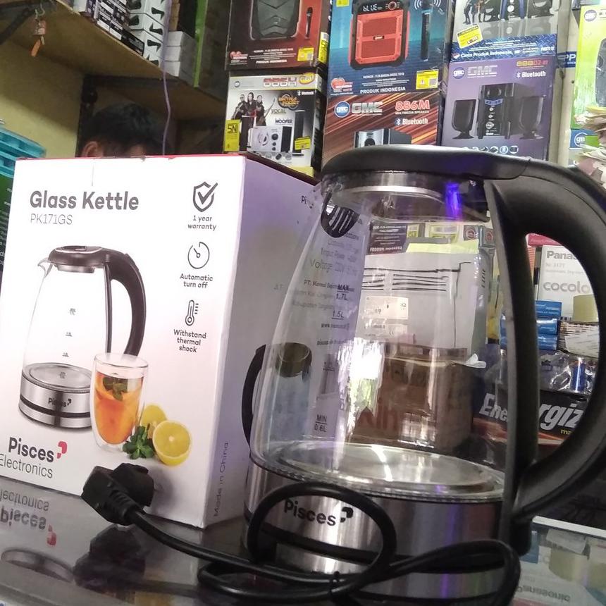 Pisces Teko Listrik Kaca Pk-171 Gs / Pk171Gs / Pk 171 Gs Glass Kettle 1.7 Liter