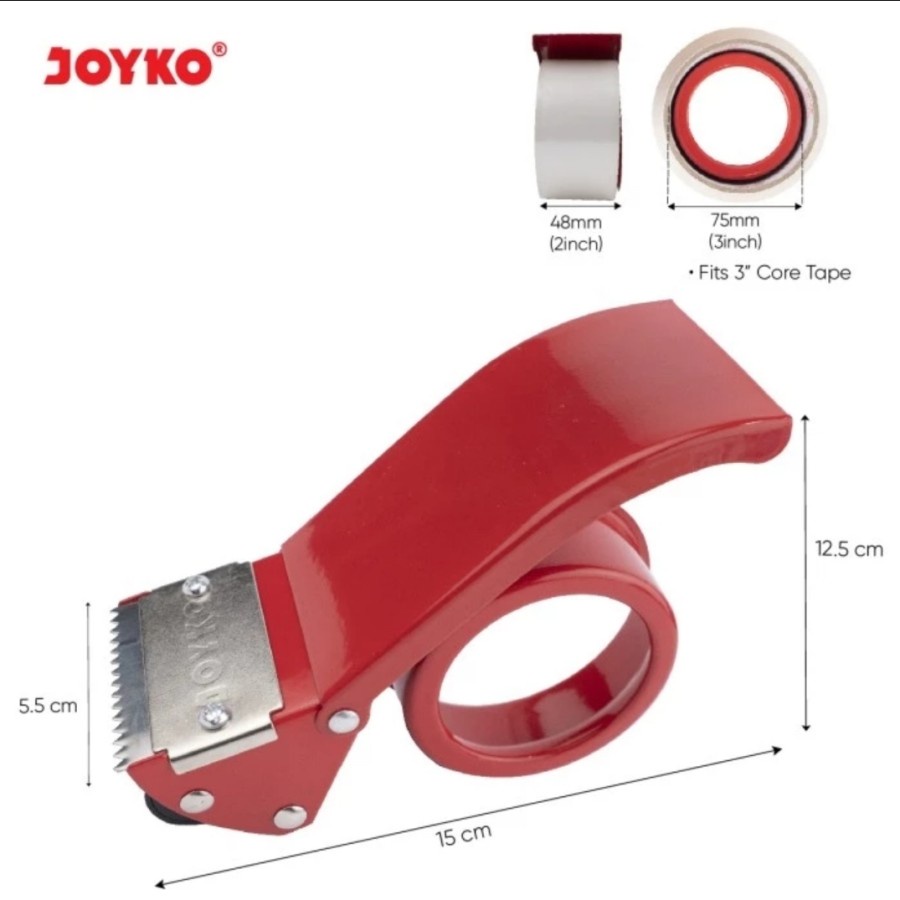 

Rumah Pemotong Lakban JOYKO TD2S Tape Cutter 48/45 mm Dispenser BESI