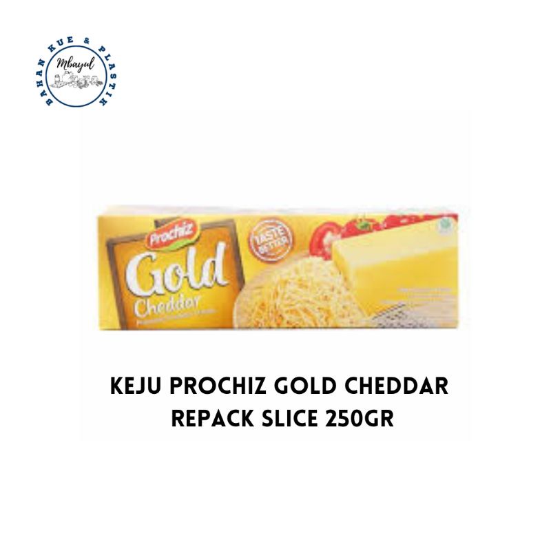 

Keju Prochiz Gold Cheddar / Cheese Cheddar Prochiz Gold Slice Repack 250gr