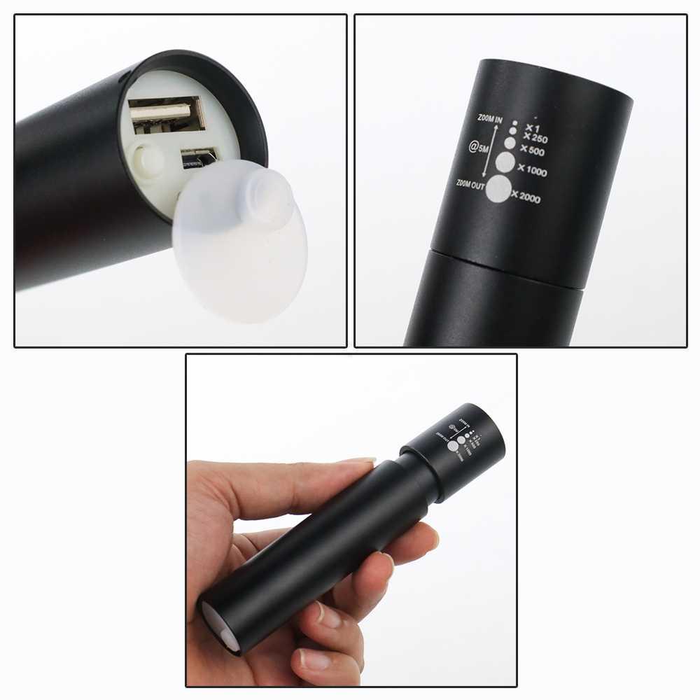 Albinaly Senter LED Mini USB Rechargeable Battery Cree XPE G-S199