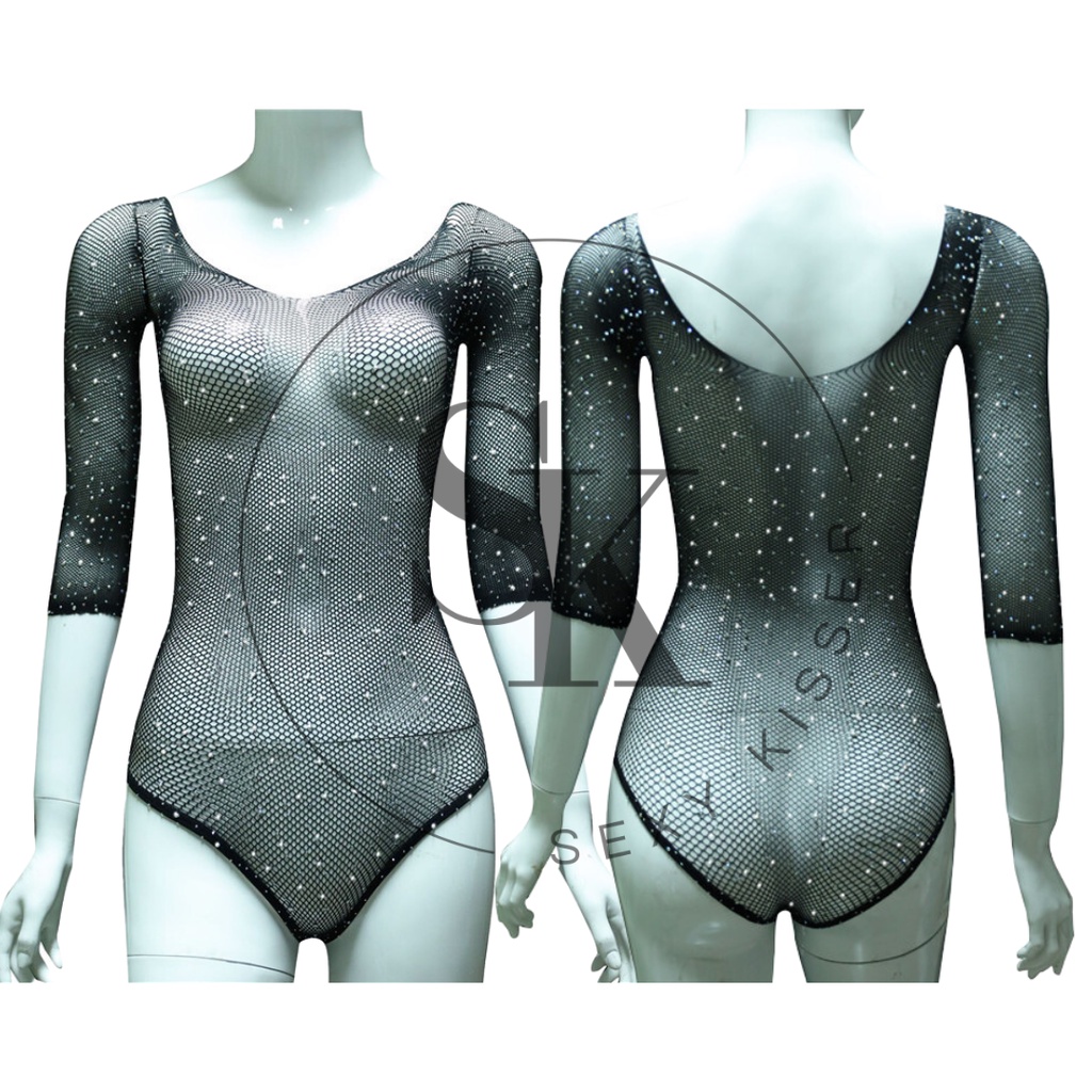 Sexy Mesh Sparkling Teddy Leotard Lingerie