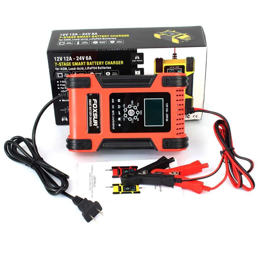 FOXSUR Charger Aki Kendaraan 150W 12-24V 12A 200Ah with LCD FBC122412D Charger Aki Mobil Motor Charger Aki Mobil Motor Cas Aki Mobil Otomatis Cas Aki Mobil Otomatis Charger Aki Mobil Otomatis Charger Aki Mobil Otomatis Jumper Mobil Powerbank Jumper Mobil