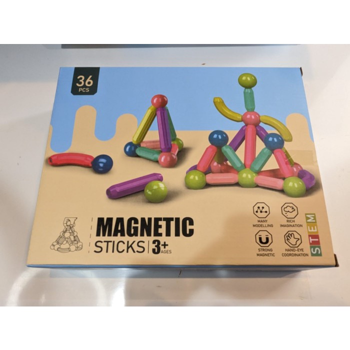 

STK- Mainan Edukasi anak Magnetic Stick Block Merakit Mainan with Box - 36Pcs w/ Box