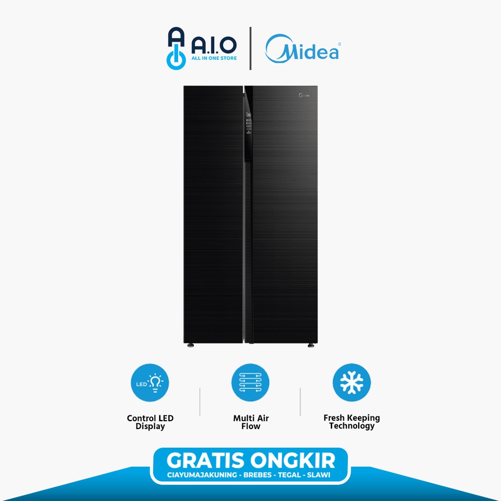 MIDEA - KULKAS SIDE BY SIDE - HC-689VB PROMO GRATIS ONGKIR