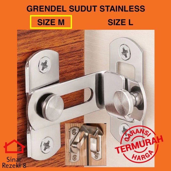 Terlaris Grendel Sudut Kait M / Cantol Pintu Kunci Gembok Kamar Slot Jendela
