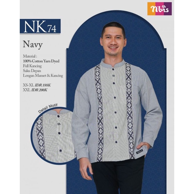 PROMO Koko nibras nk 74 navy koko lengan panjang nibras