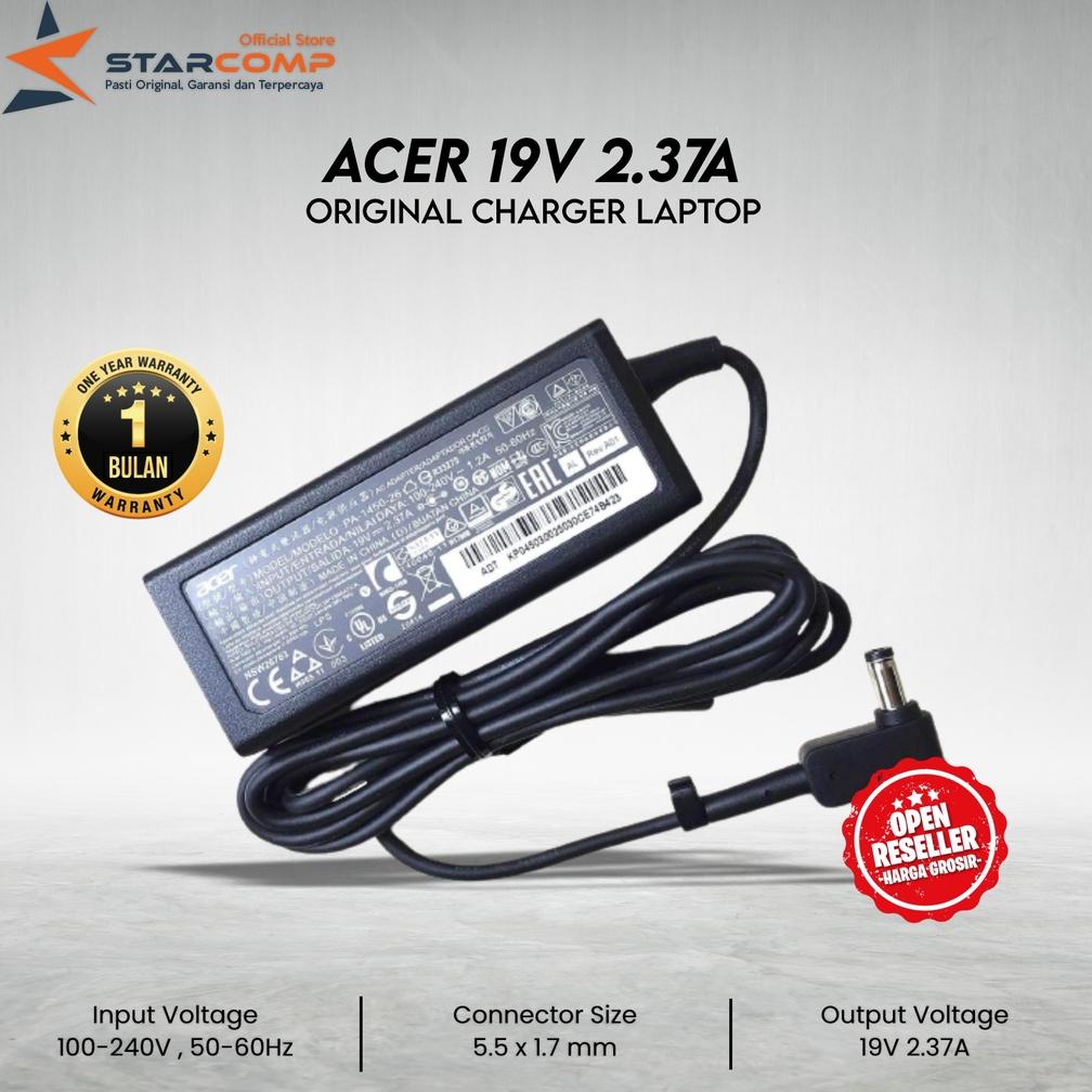 Adaptor Charger Acer Original 19V 2.37A for Acer AspireR5-471T,Acer Aspire Switch 11,Acer Chromebook