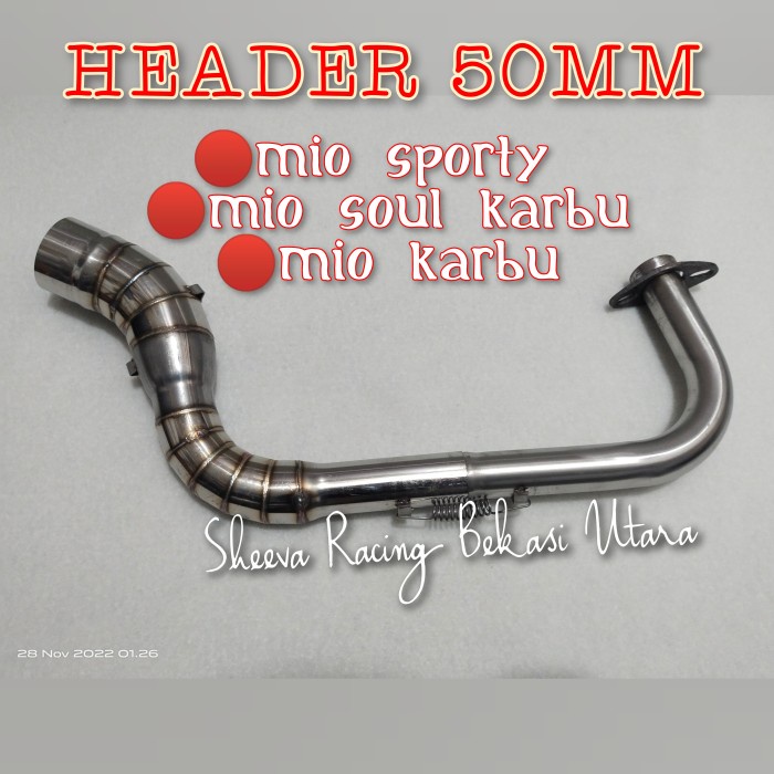Leher Knalpot Mio Sporty Header Mio Soul Karbu Mio Karbu Inlet 50Mm