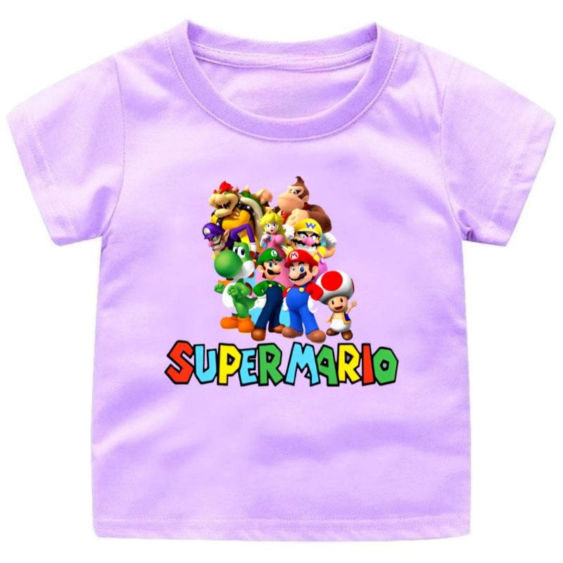 SUPER MARIO NEW Baju Kaos Anak Cowok-Cewek 1-12Tahun SUPER MARIO TERBARU