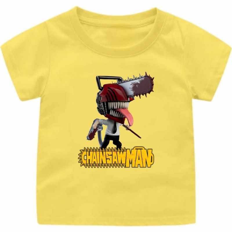 Baju Kaos Anak Laki-Laki  ANIME CHAINSAW MAN/Atasan Kaos Anak Cowok