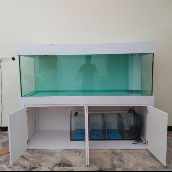 Terlaris Aquarium 120*50*60 12Mm Full Set Kabinet