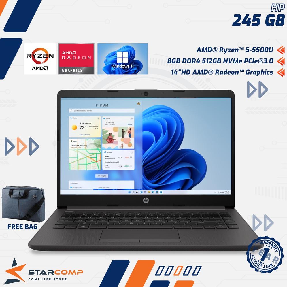 Laptop HP 245 G8 Ryzen 5 5500U 8GB 512GB SSD Vega7 14" Windows 11