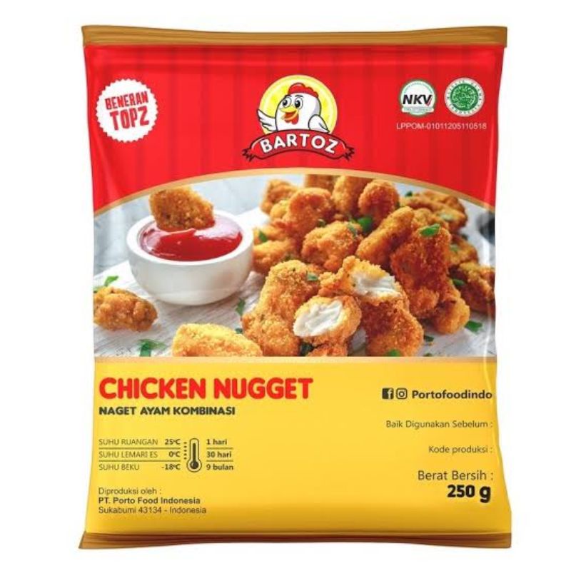 

BARTOZ NAGET AYAM 250 GR / CHICKEN NUGGET 250GR