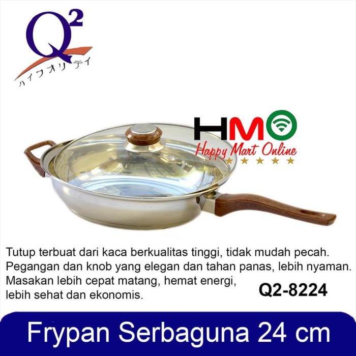Panci Wajan Goreng Stainless Anti Lengket Diameter 24CM Q2-8224
