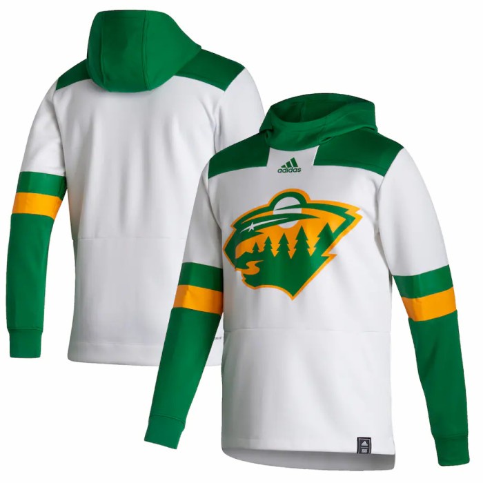 Hoodie Adidas NHL Hockey Original Minnesota Wild Reverse Retro RARE