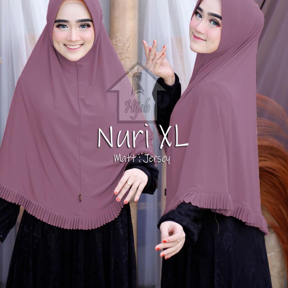 Kerudung Instan Jersey Nuri Rempel Size XL Jilbab Instan Jersey Premium Hijab Bergo Polos Rumah Hija