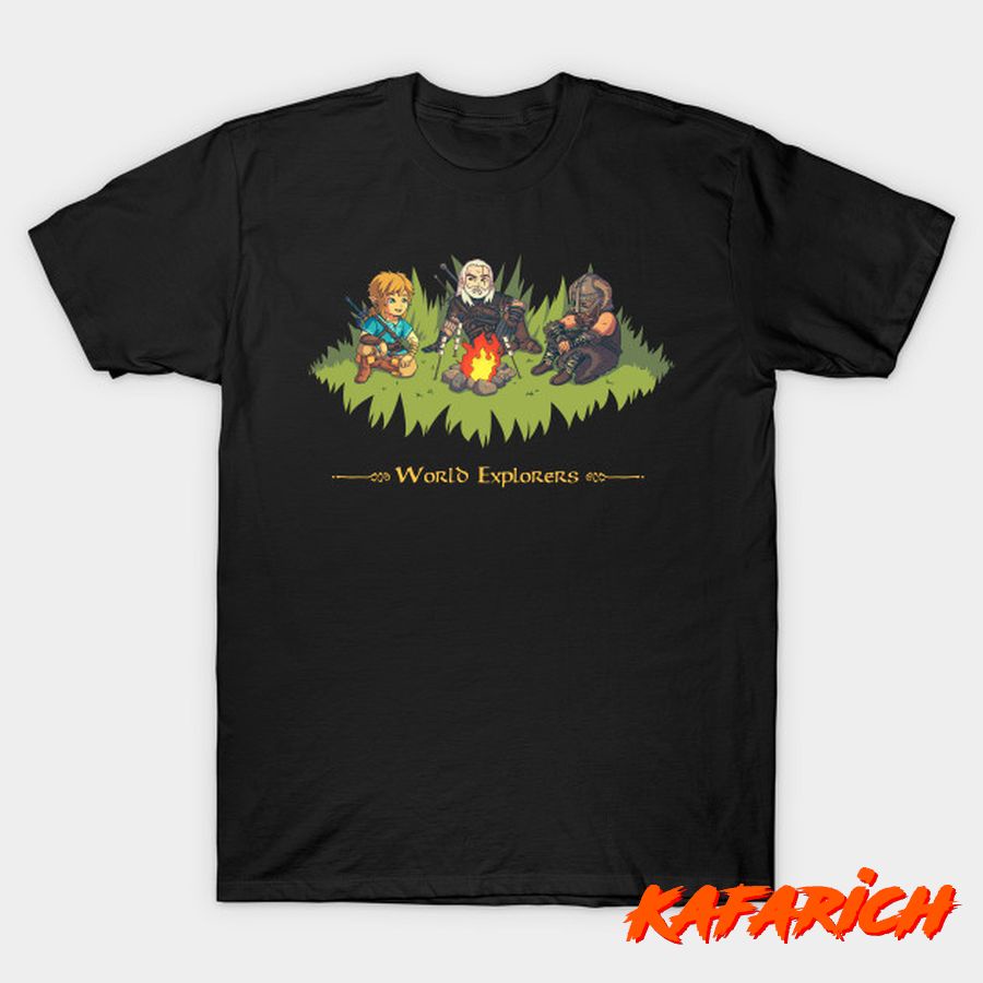 Kaos Custom Popular World Explorers Legend Of Zelda Link Mashup Nintendo Skyrim The Elder Scrolls V 