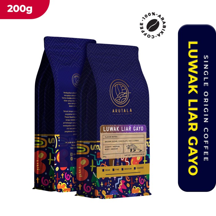 

ARUTALA Kopi Luwak Gayo Wild Civet Coffee 200 gram