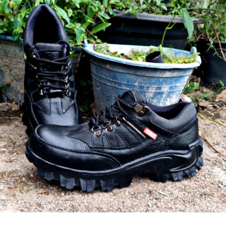 ARS.11Ap23ᴿ ‣ sepatu safety semi boots kulit asli savety ujung besi sepatu kerja touring