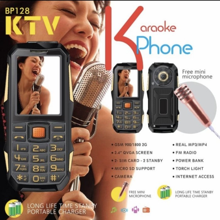 BELLPHONE BP128 KTV 2.4 INCH POWERBANK 20.000 MAH KARAOKE PHONE PROMO