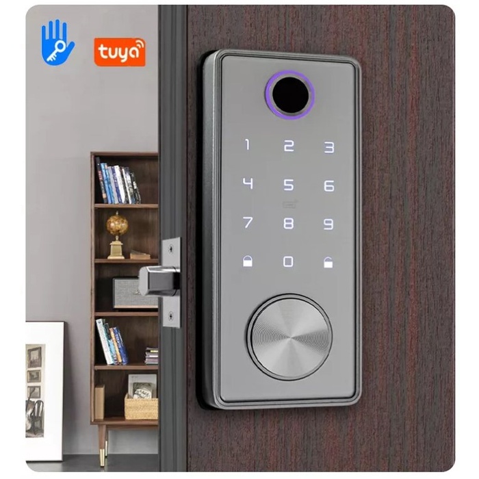 

BERMAT DEADBOLT SMART DOOR LOCK / SMART LOCK DOOR PINTU - TUYA APP - Hitam