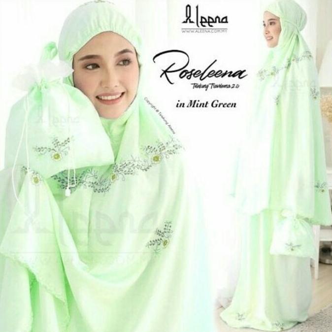 MUKENA  BORDIR KATUN ROSELLA HIJAU