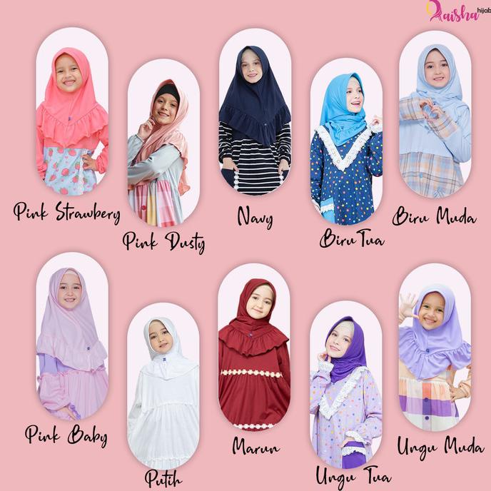Jilbab Instan Anak Umur 2 4 6 8 10 12 Tahun/Kerudung Anak Bahan Kaos