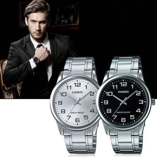 {VUT.23Ap23a} JAM TANGAN RANTAI CASIO MTP V001D ANALOG QUARTZ GROSIR IMPORT STAINLESS STEEL CS008