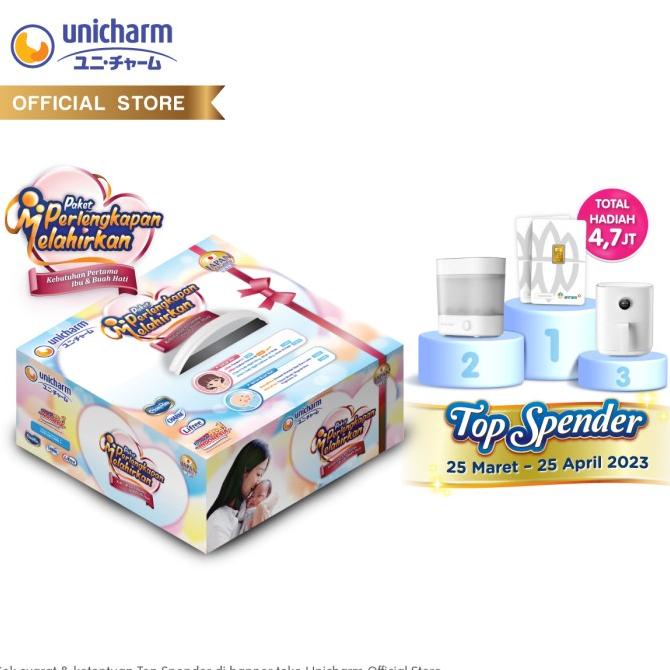 paket perlengkapan melahirkan unicharm - mamypoko charm lifree dpb01