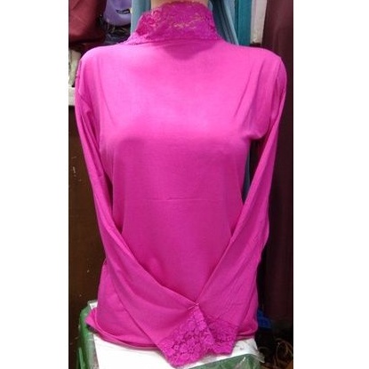 Manset Baju Dalaman Wanita Bahan Kaos Kombinasi Renda Brokat Kwalitas