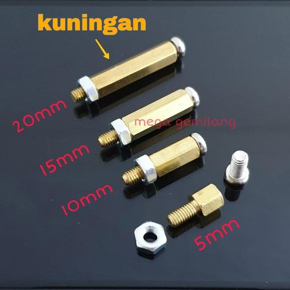 Spacer pcb 15mm kaki pcb - Kuningan