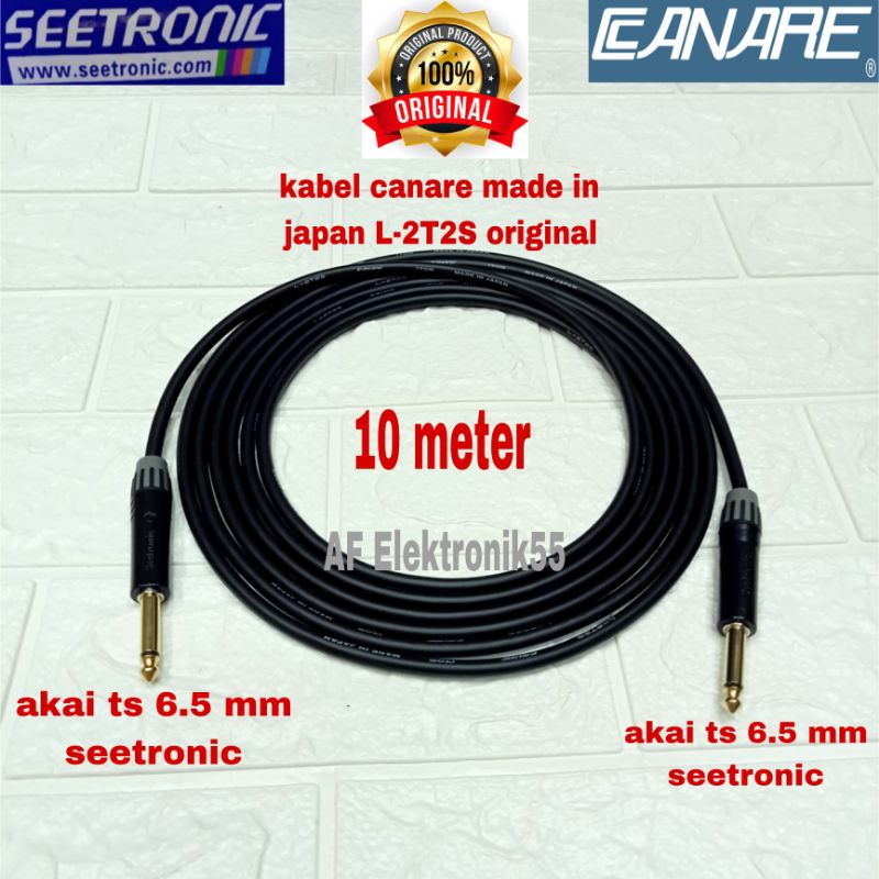 Kabel Canare Jack Akai Stereo To Akai Stereo Black 10 Meter Original