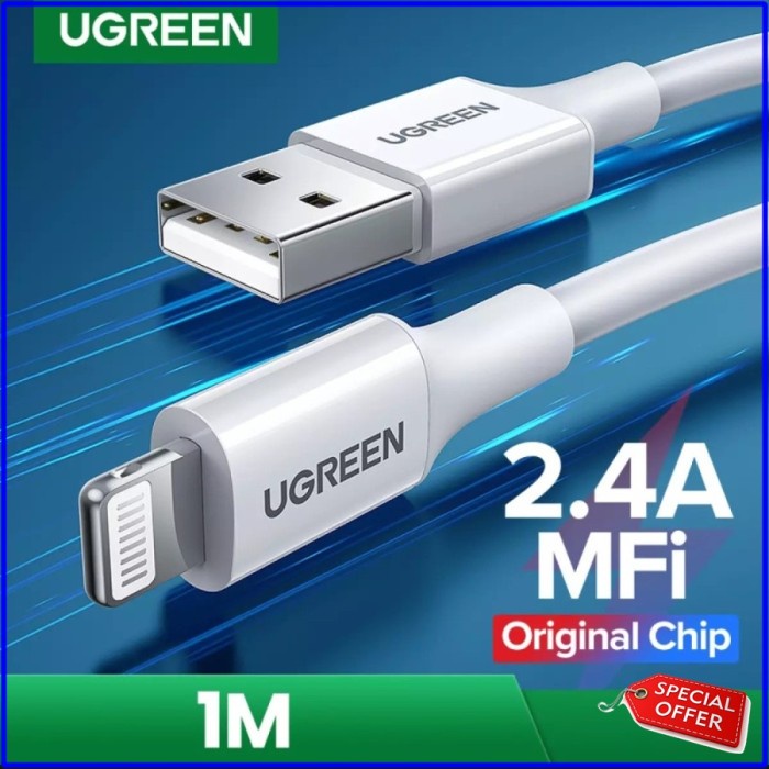 Kabel Cas Charger iPhone Fast MFI Original Kabel Ugreen Lightning 1M