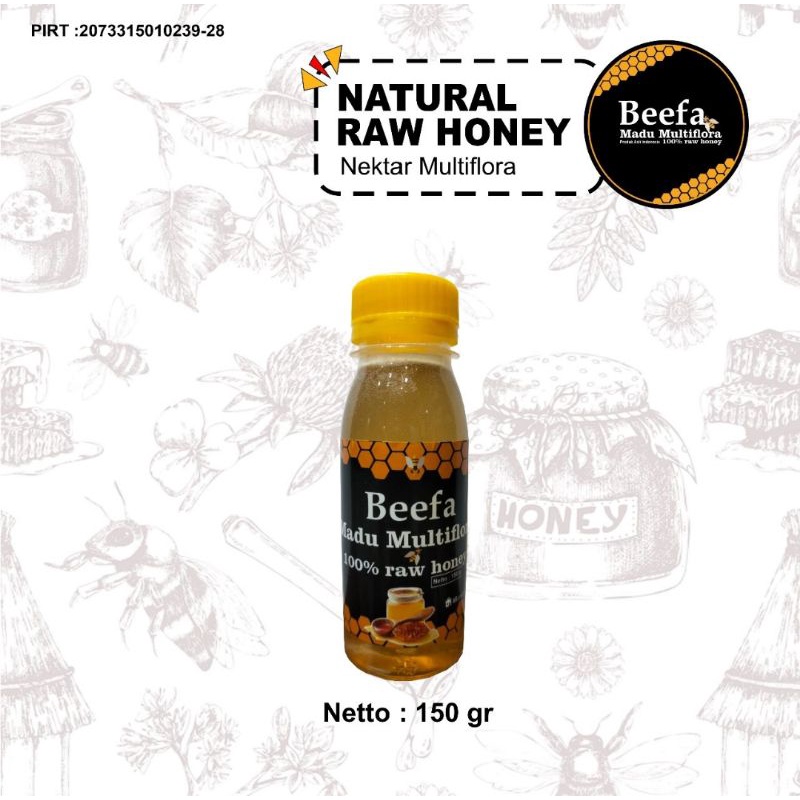 

Beefa Madu Multiflora 100% Raw Natural Honey Asli Murni Alami Berat 150gr