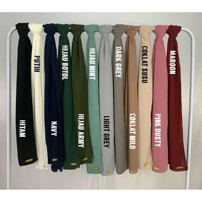 HJB- Jilbab Pashmina Ceruty Babydoll Premium Hawwa Shawl Hijab Banyak Warna - Putih MURMER