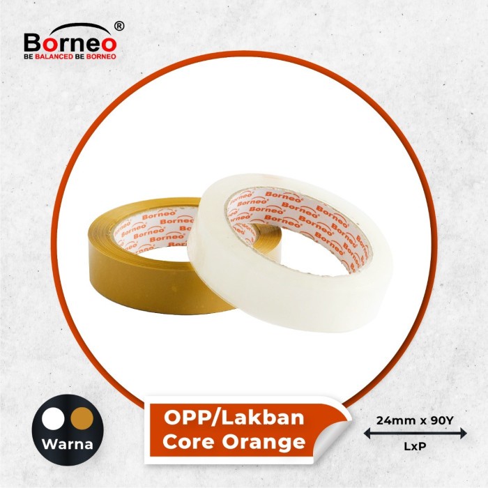 

PROMO 6 ROLL - Borneo OPP Lakban Bening / Coklat 24 mm x 90 Yard