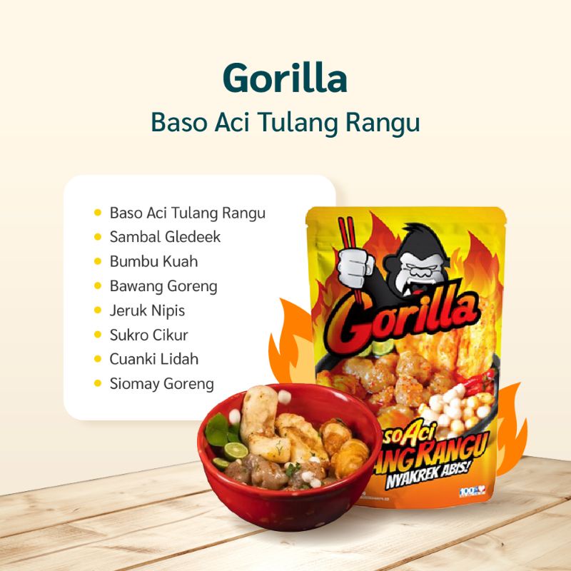 

Gorilla - Baso Aci Tulang Rangu 200 Gr