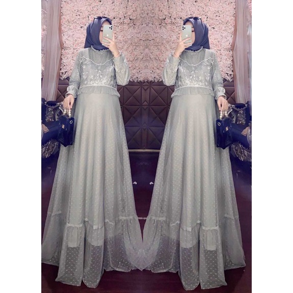 gamis tulle dot ayesha