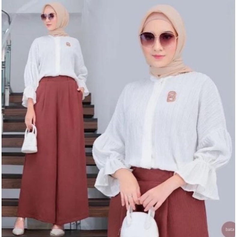 setelan wanita crinkle kekinian