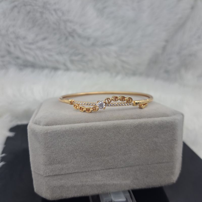 Gelang Wanita dewasa bangle kunci samping Terbaru lapis emas anti karat COD