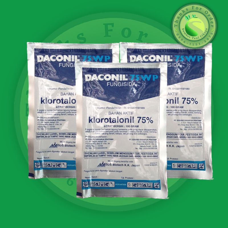 FUNGISIDA KONTAK DAN SISTEMIK DACONIL 75WP 100 GRAM