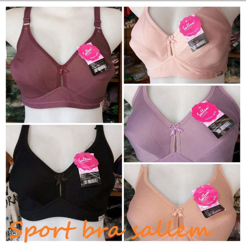 1 Pcs Bra/BH Sallem-Bra/BH Wanita Kain/Sport-Kait 2-Warna Random