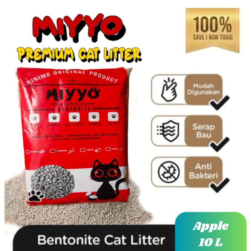Miyyo 10 Liter  - Khusus Cargo - MiyoTop Pasir Gumpal Wangi - 10 Ltr - Litter Box Kucing - Bentonite