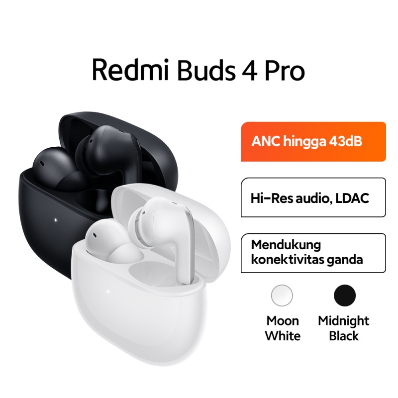 TWS Xiaomi Redmi Buds 4 Pro ANC 43dB LDAC Konektivitas Ganda