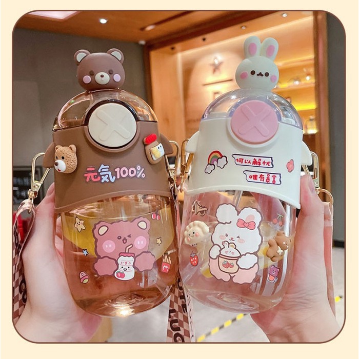 BOTOL MINUM ANAK X KARAKTER 630ML / BOTOL MINUM ANAK BENING PALING BARU