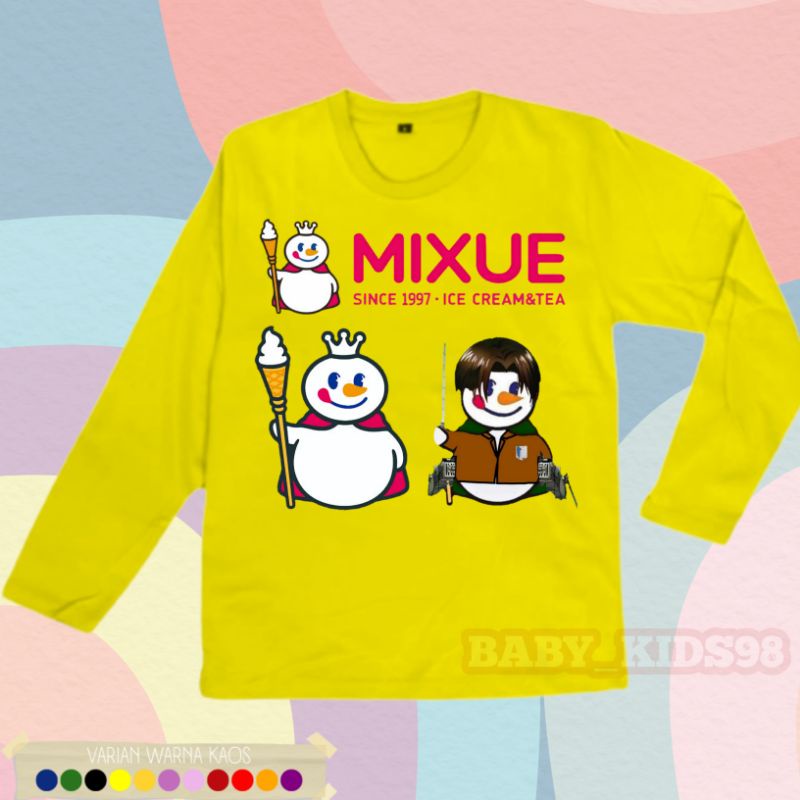 BAJU ANAK KAOS ANAK LENGAN PANJANG ICE CREAM MIXUE TERBARU