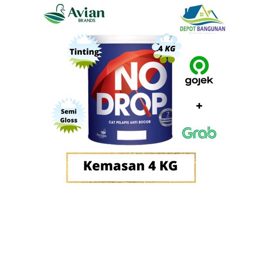 Cat Tembok Tinting No Drop AVIAN Brands Waterproofing 4 KG