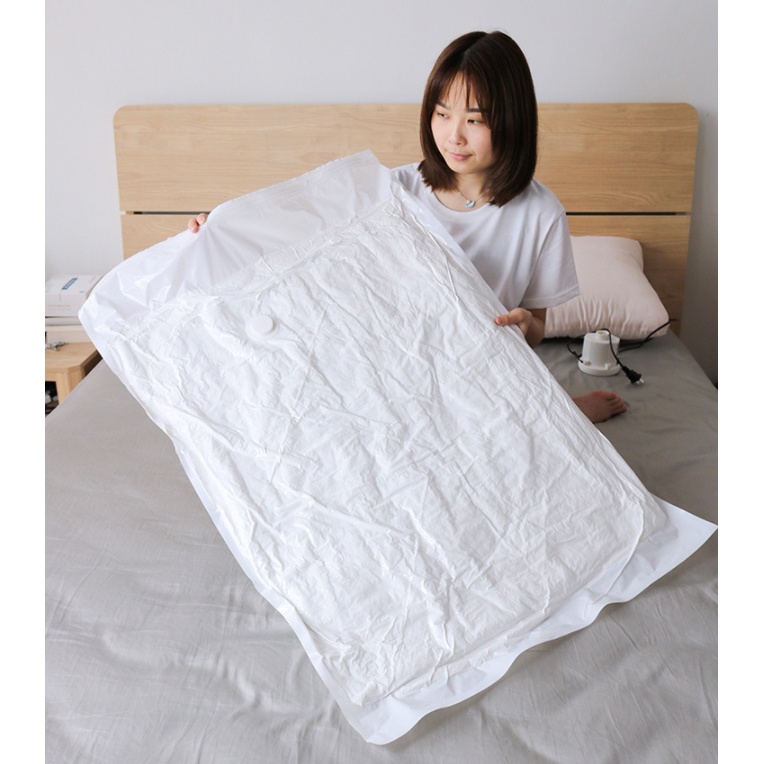 WHISM Kantong Plastik Pakaian Vacuum Bag 10 PCS with Hand Pump - WH021 - White - 7CHA1YWH