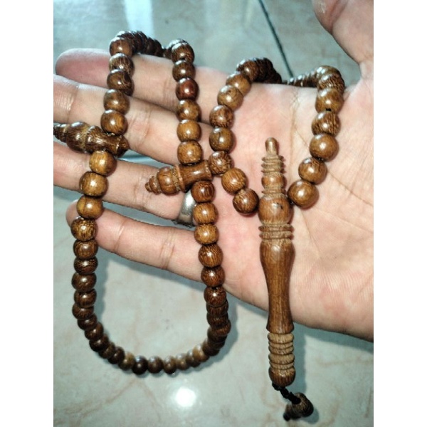 Tasbih kayu kelor emas aktif bertuah alami