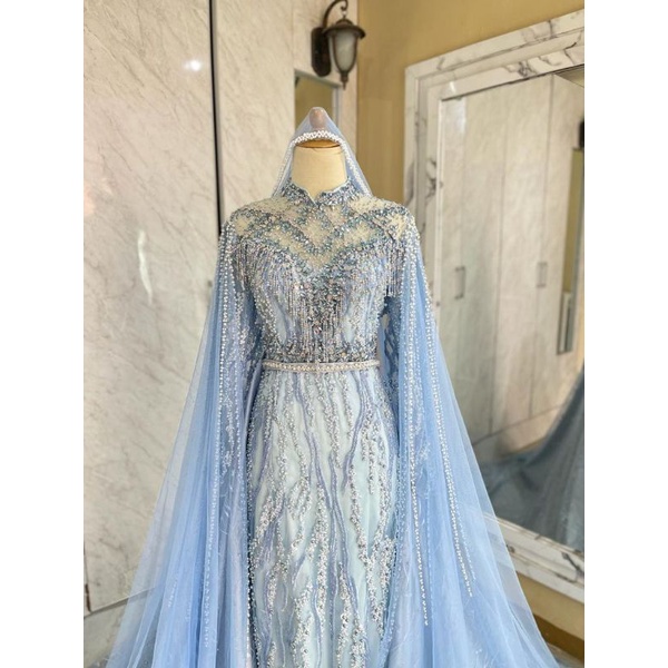 gaun pengatin READY BLUE ICE